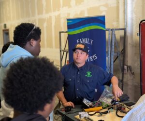 Family Air Experts supporting TCBA Workforce Development at a student trade event